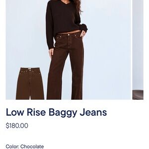 Parke Denim Chocolate Low Rise Baggy Jeans